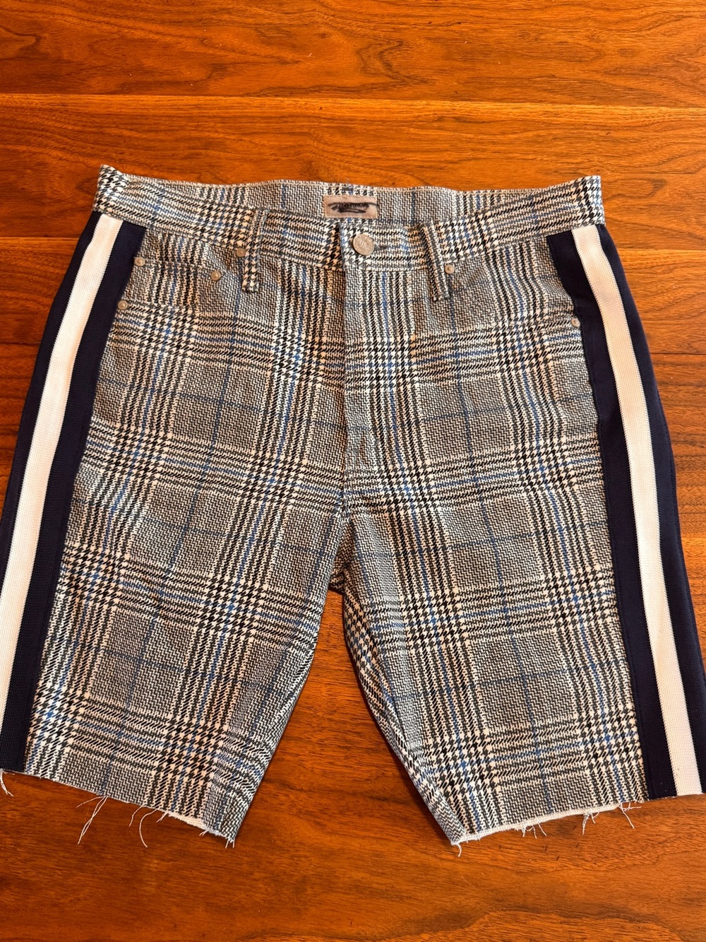 Mother Insider Ankle Pants - Cropped to long shorts Houndstooth Plaid Sz 28 GUC